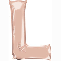 Alphabet L Rose Gold Foil Balloon - 40inches - PartyMonster.ae