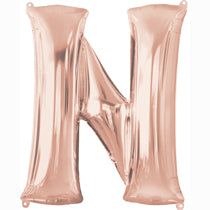 Alphabet N Rose Gold Foil Balloon - 40inches - PartyMonster.ae