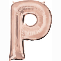 Alphabet P Rose Gold Foil Balloon - 16inches - PartyMonster.ae