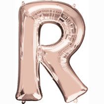 Alphabet R Rose Gold Foil Balloon - 16inches - PartyMonster.ae