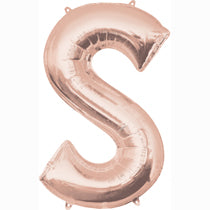 Alphabet S Rose Gold Foil Balloon - 40inches - PartyMonster.ae