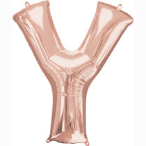 Alphabet Y Rose Gold Foil Balloon - 16inches - PartyMonster.ae