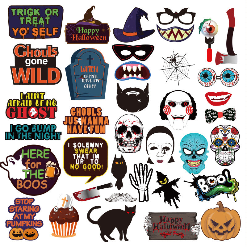 37 pcs Halloween party paper props set