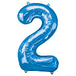 Number 2 Blue Foil Balloon - 40inches - PartyMonster.ae