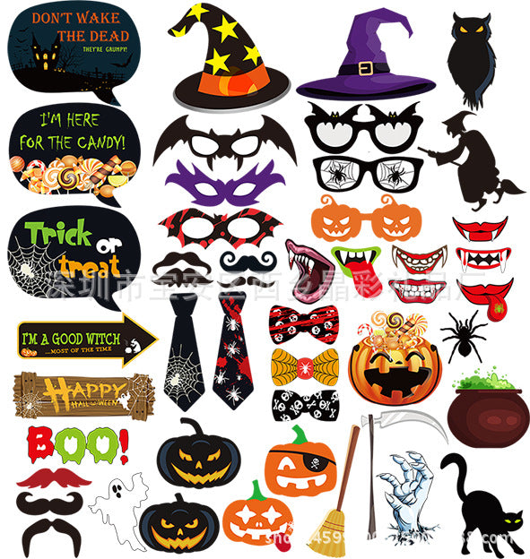 47 pcs Halloween party paper props set