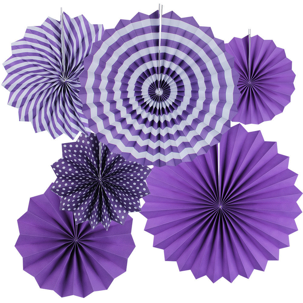 Purple paper fans hanging decor for sale online in Dubai