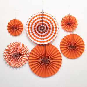 Orange paper fans hanging decor for sale online in Dubai
