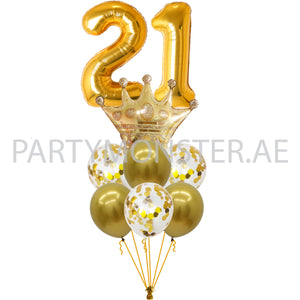 Any Number Royal Crown Birthday Balloons Bouquet