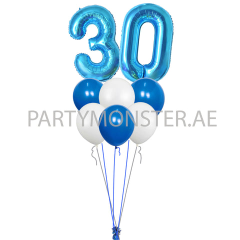 Any blue numbers balloons bouquet - PartyMonster.ae