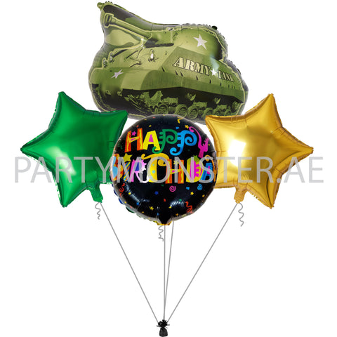 army themed balloons and party supplies in Dubai