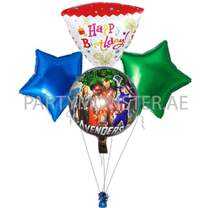 Avengers birthday balloons bouquet - PartyMonster.ae