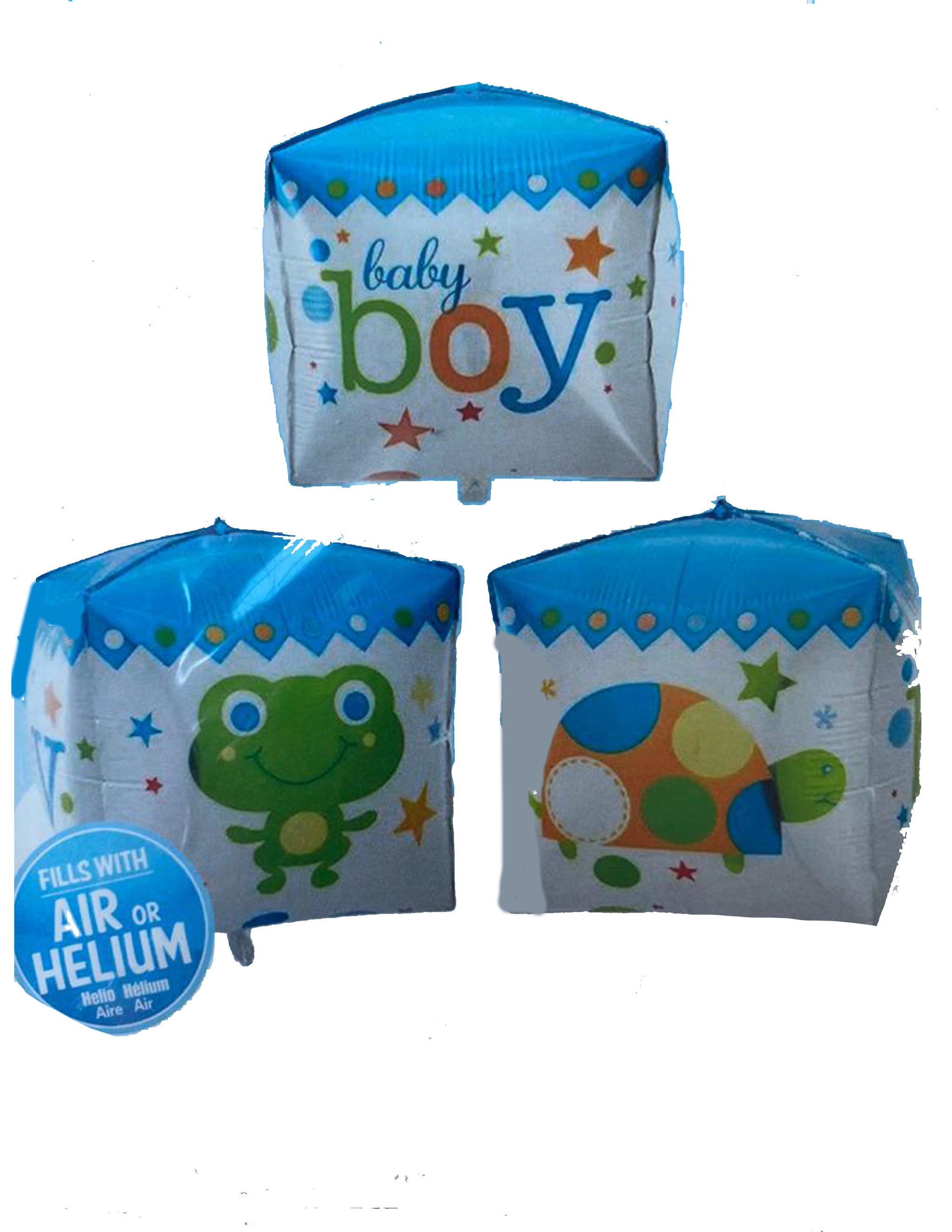 Baby boy 4 sided box shaped foil balloon for sale online in Dubai