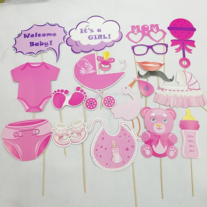 Props set for newborn baby girl/baby shower 17pieces in a bag - PartyMonster.ae
