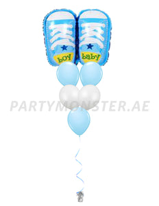 Baby boy shoes balloons bouquet - PartyMonster.ae