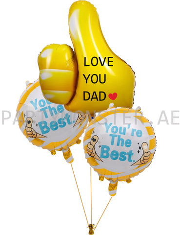 best dad thumbs up foil balloons bouquet for sale online in Dubai