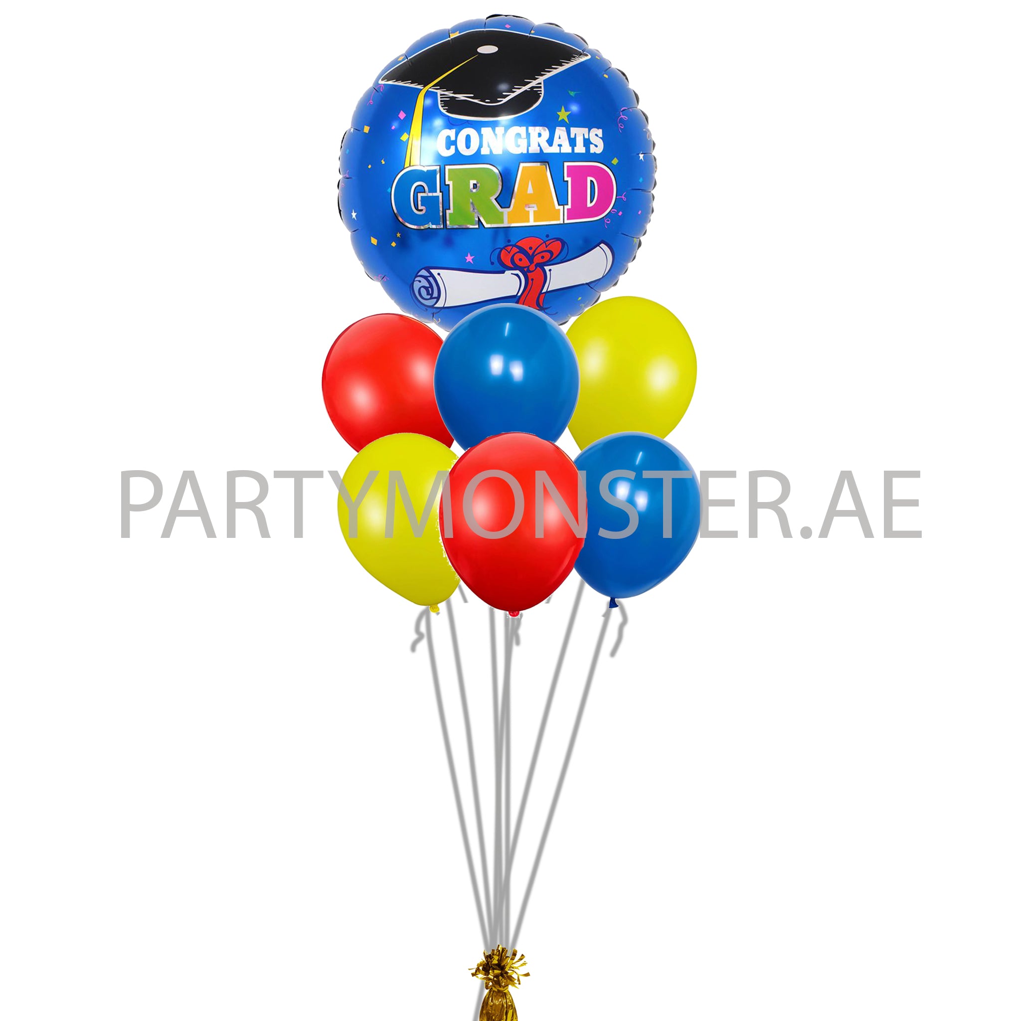 Colourful Graduation Balloons Bouquet in Dubai