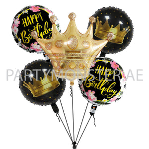 Crown birthday balloons bouquet for sale online in Dubai