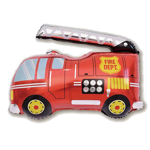 Fire truck / fire brigade red and yellow - 80 x 87cm - PartyMonster.ae