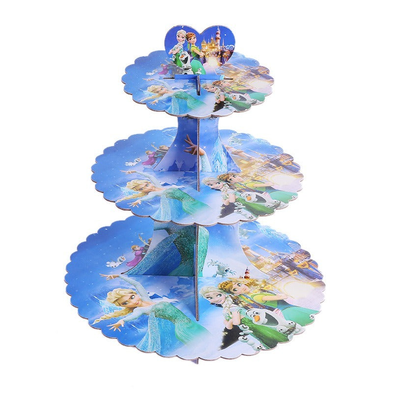 Frozen themed style 2 cupcake stand- 3 tier - PartyMonster.ae