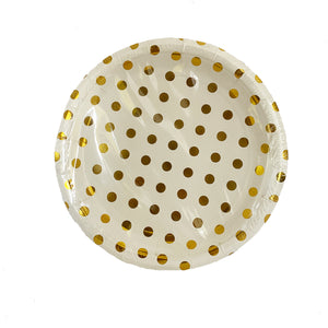 Golden Polka Dots Paper Plates for sale in Dubai
