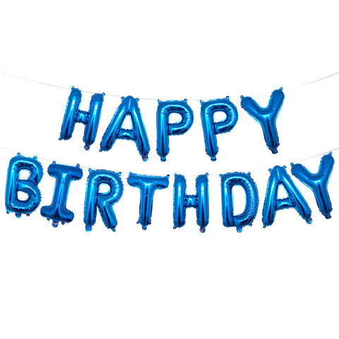 Blue Happy Birthday Balloons Bunting Banner Set - PartyMonster.ae