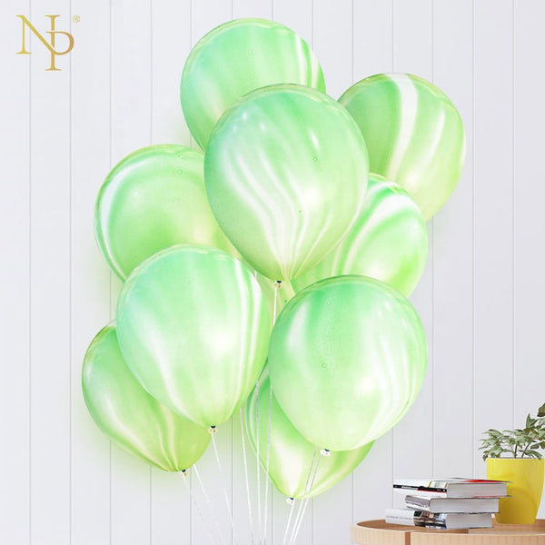 greeen marble latex balloons bunch for sale online in Dubai