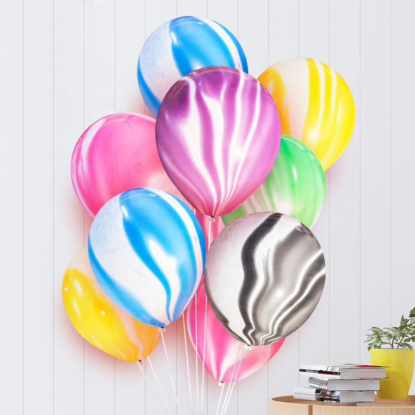 marble latex balloons bunch for sale online in Dubai