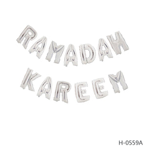 Ramadan Kareem foil balloons bunting banner set - PartyMonster.ae