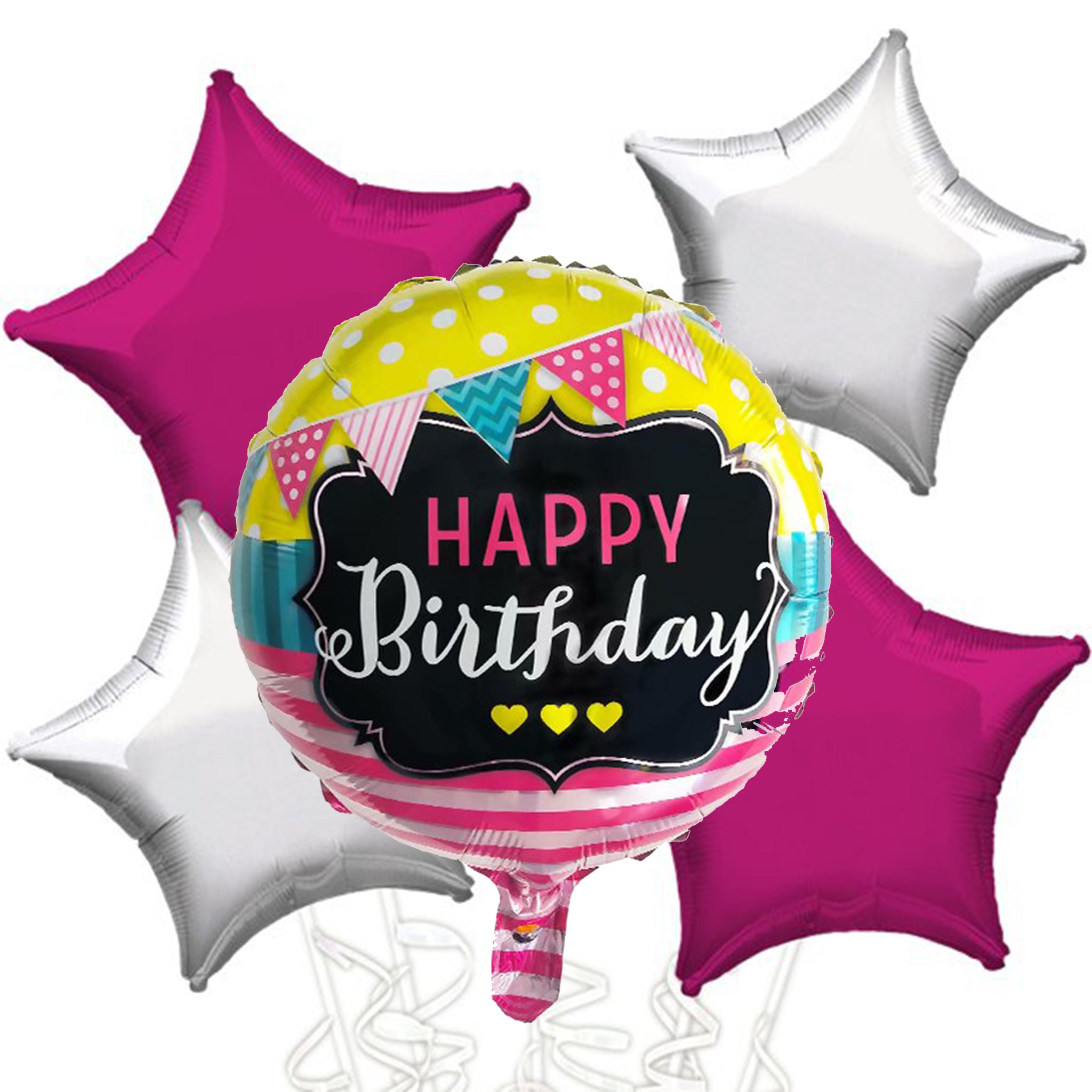 Happy Birthday balloons bouquet 01 - PartyMonster.ae