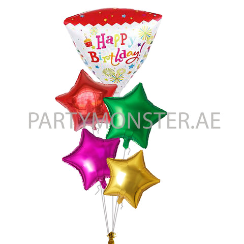 Star's birthday balloons bouquet - PartyMonster.ae