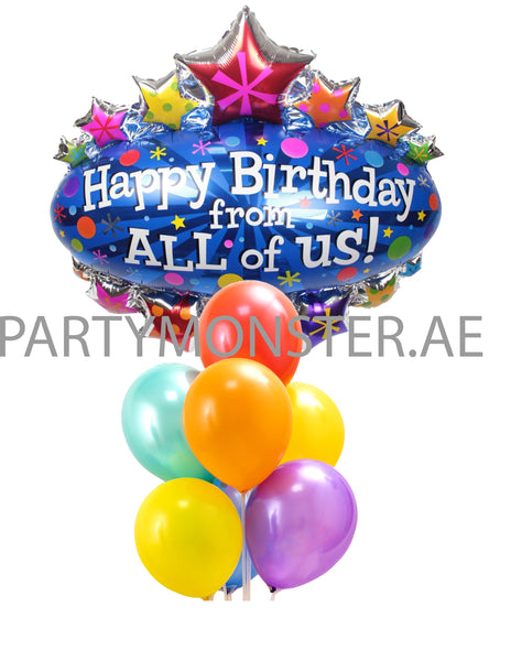 happy birthday from all of us balloons bouquet for sale online in Dubai
