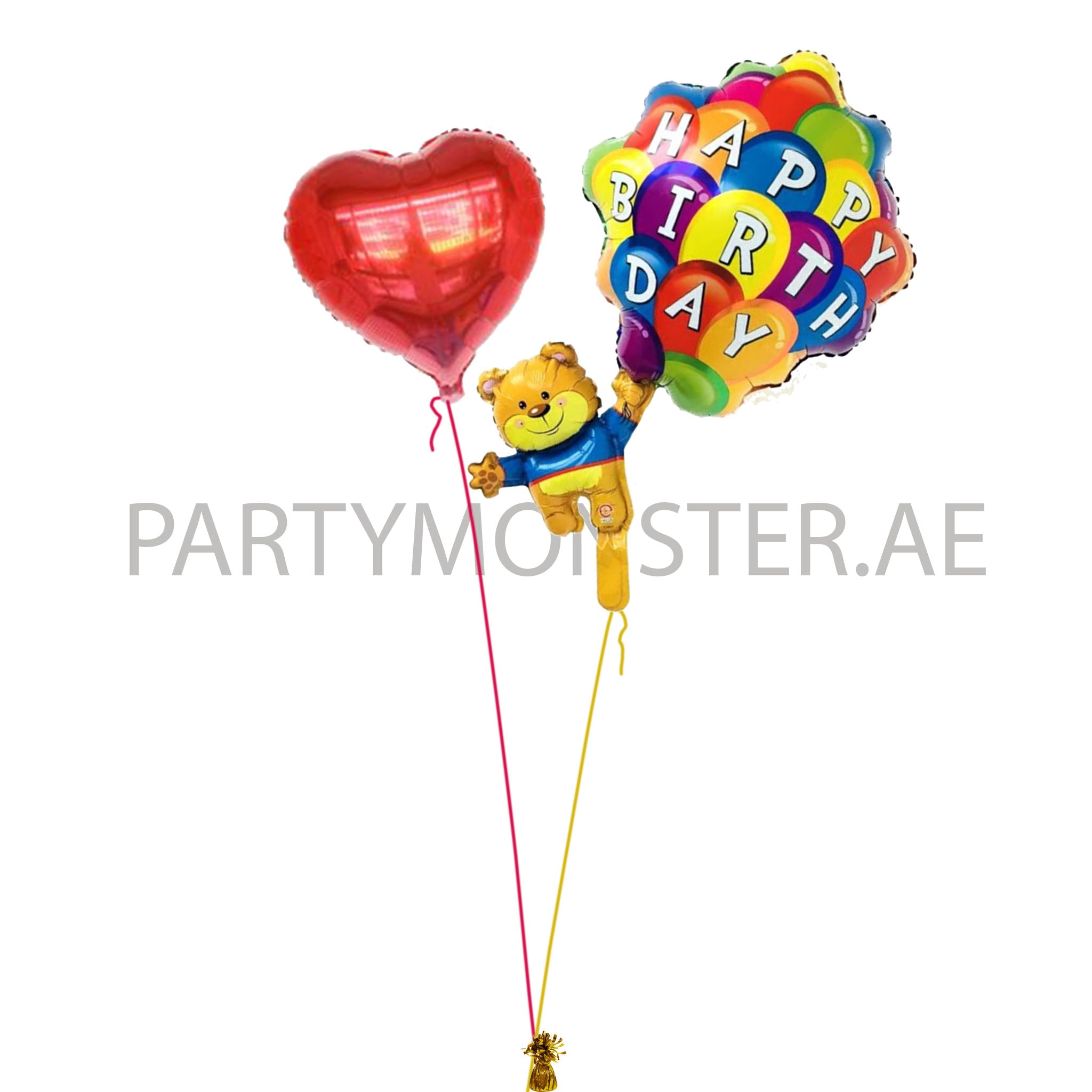 Happy Birthday Love foil balloons bouquet - PartyMonster.ae