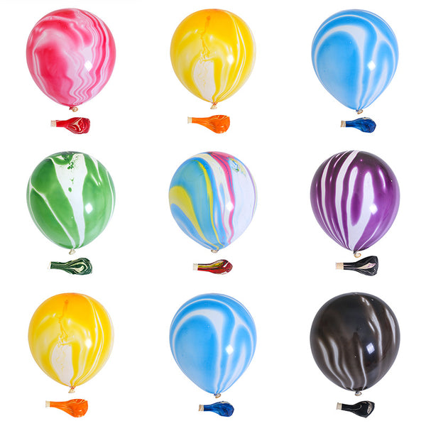 colours of marble latex balloons bunch for sale online in Dubai