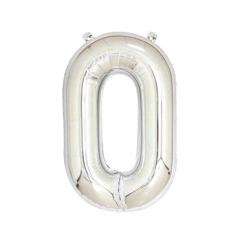Number 0 Silver Foil Balloon 40" - PartyMonster.ae