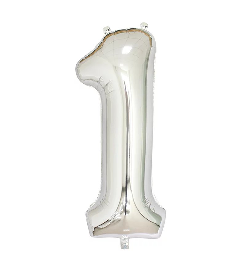 Number 1 Silver Balloon 40" - PartyMonster.ae