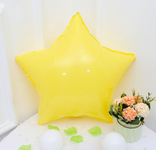 Yellow Macaroon Star Shaped Balloon - 18in - PartyMonster.ae