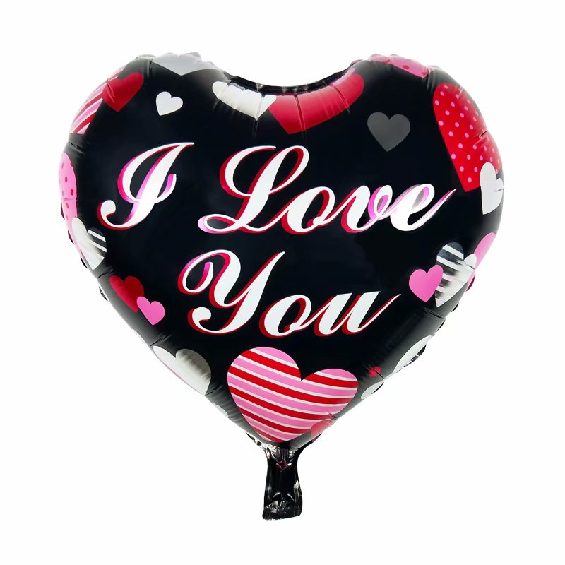 I Love You Black Heart Balloon - 18in - PartyMonster.ae
