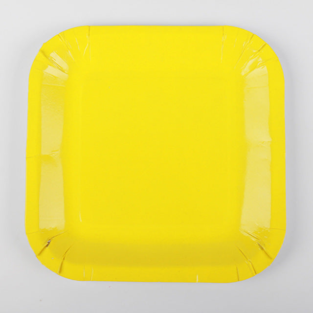Yellow Paper Plates 10pcs PartyMonster.ae