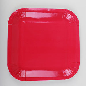 Red Paper Plates - 10pcs - PartyMonster.ae