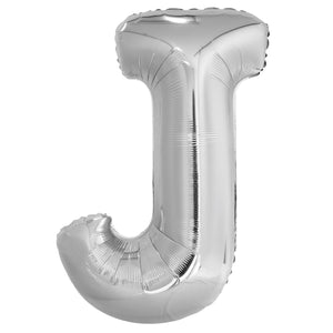 Letter J silver foil balloon for sale online in Dubai