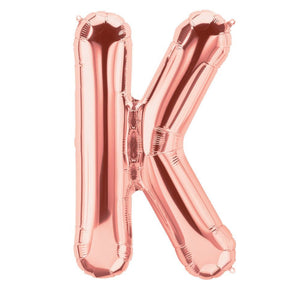 Letter K rose gold foil balloon - 16 inches