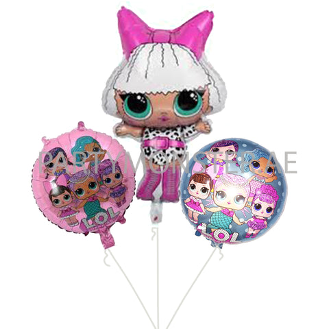 LOL Doll foil balloons bouquet - PartyMonster.ae
