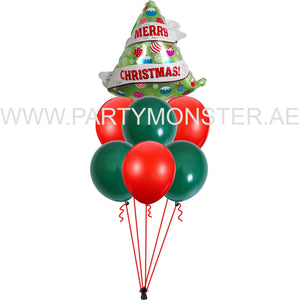 Merry Christmas Tree Balloons Bouquet for sale online in Dubai