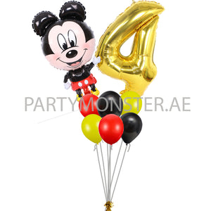 Mickey Mouse any number birthday balloon bouquet - PartyMonster.ae