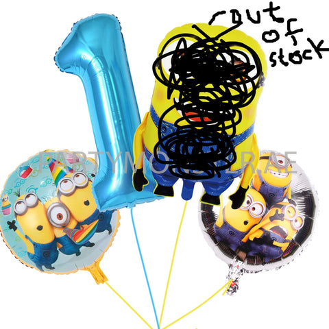 Minions any number balloons bouquet - PartyMonster.ae