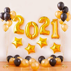 New Year golden and black balloons decorations in Dubai