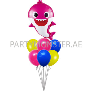 Pink Baby Shark balloons bouquet–