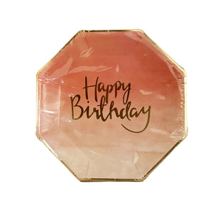Pink Happy Birthday paper plates for sale in Dubai