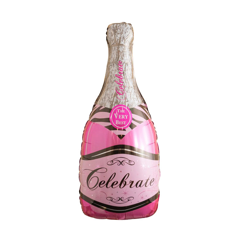 pink champagne bottle balloon delivery in Dubai