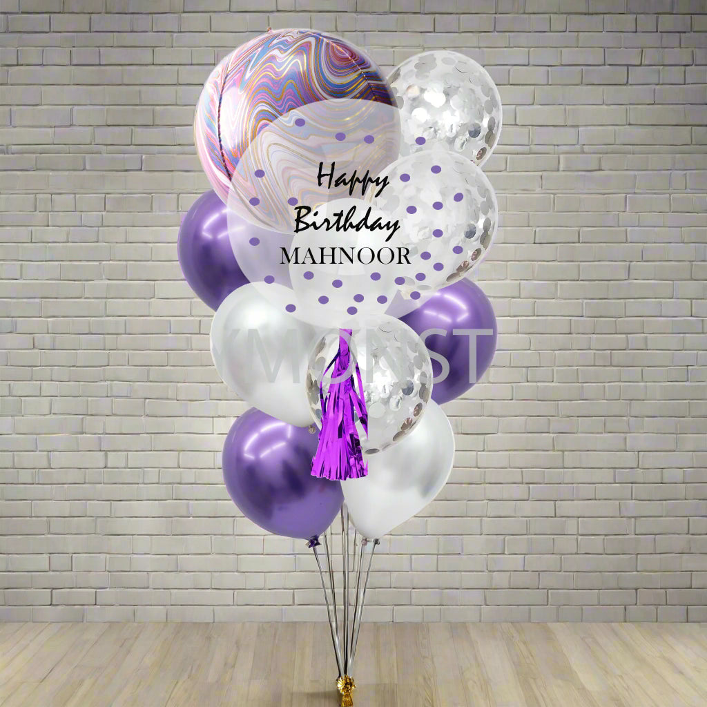 purple customised balloons for sale online in Dubai